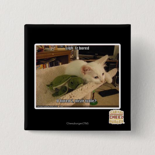 Sigh. Iz bored Vierkante Button 5,1 Cm (Voorkant)