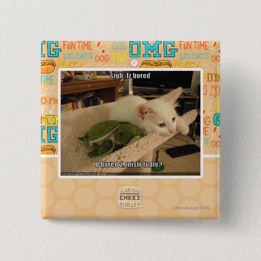 Sigh. Iz bored Vierkante Button 5,1 Cm (Voorkant)