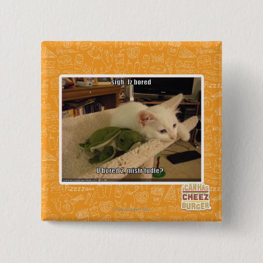 Sigh. Iz bored Vierkante Button 5,1 Cm (Voorkant)