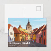 Sighisoara Citadel Roemenië Briefkaart (Voorkant / Achterkant)
