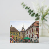 Sighisoara, CLocktower en toeristen Briefkaart (Staand voorkant)