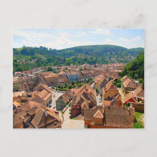 Sighisoara, dakpannen van de stad briefkaart (Voorkant)