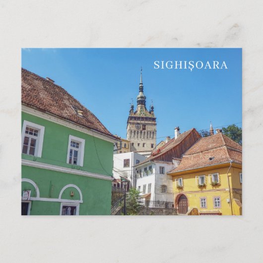 Sighisoara Klokkentoren en gebouwen uitzicht brief Briefkaart (Voorkant)