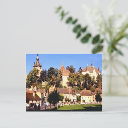 Sighisoara, middeleeuwse torens briefkaart (Staand voorkant)