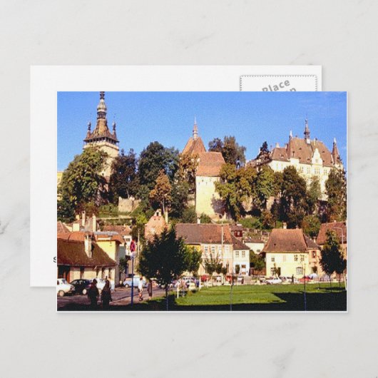 Sighisoara, middeleeuwse torens briefkaart (Voorkant / Achterkant)