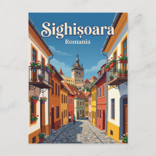 Sighișoara Oude Stad Steeg Roemenië Briefkaart