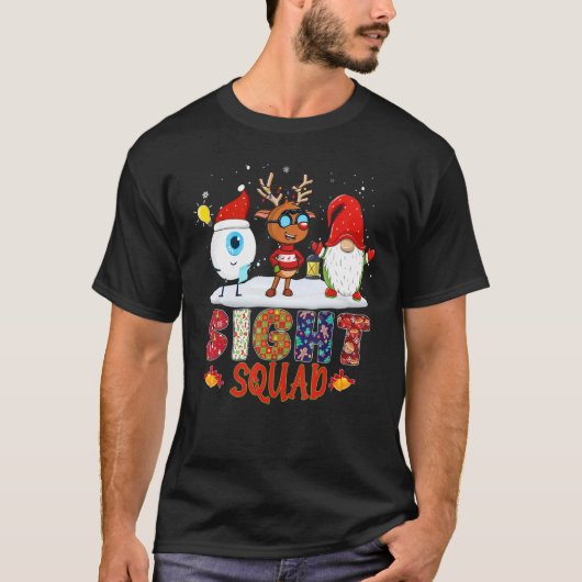 Sight Squad Gnome Reindeer Santa Christmas Optomet T-shirt (Voorkant)