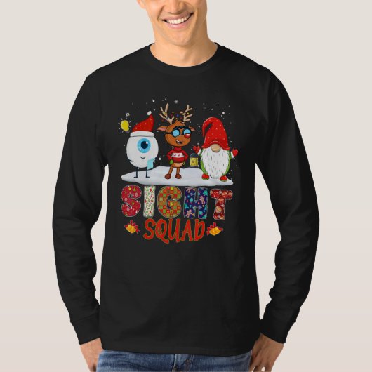 Sight Squad Gnome Reindeer Santa Christmas Optomet T-shirt (Voorkant)
