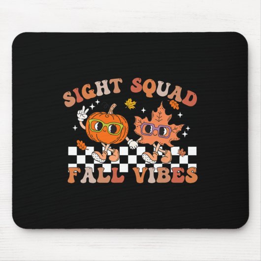 Sight Squad Herfst Vibes Pompoen Herfst Leaf Herfs Muismat (Voorkant)