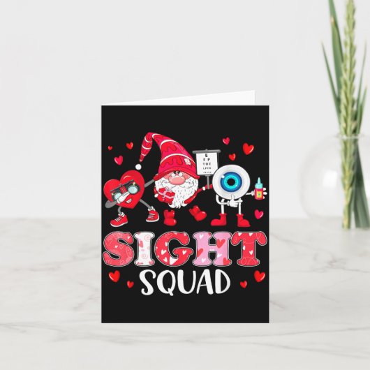 Sight Squad Optician Optometrist Dabbing Heart Val Kaart (Voorkant)