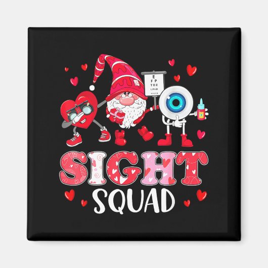 Sight Squad Optician Optometrist Dabbing Heart Val Magneet (Voorkant)