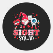 Sight Squad Optician Optometrist Dabbing Heart Val Ronde Sticker (Voorkant)