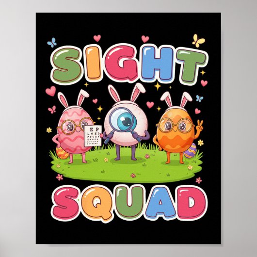 Sight Squad Paasdag Optometrist Hoppy Optician Poster (Voorkant)
