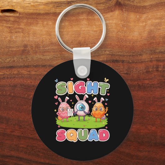 Sight Squad Paasdag Optometrist Hoppy Optician Sleutelhanger (Voorkant)