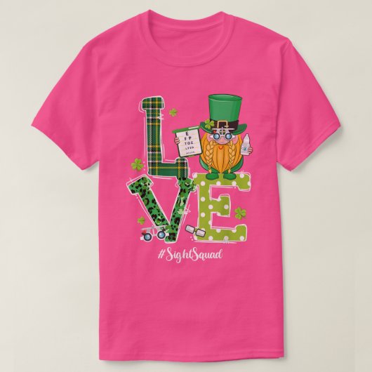 Sight Squad Patricks Day Funny Gnome Optometrist O T-shirt (Design voorkant)