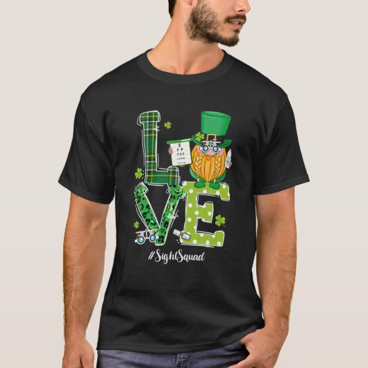 Sight Squad Patricks Day Funny Gnome Optometrist O T-shirt (Voorkant)