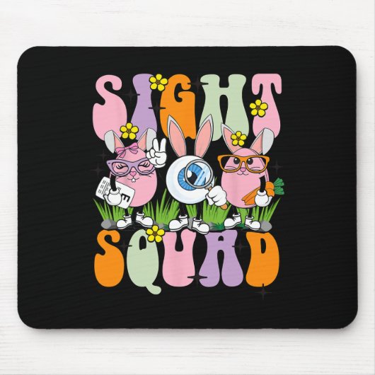 Sight Squad Therapist Optometrist Optometrie Bunny Muismat (Voorkant)