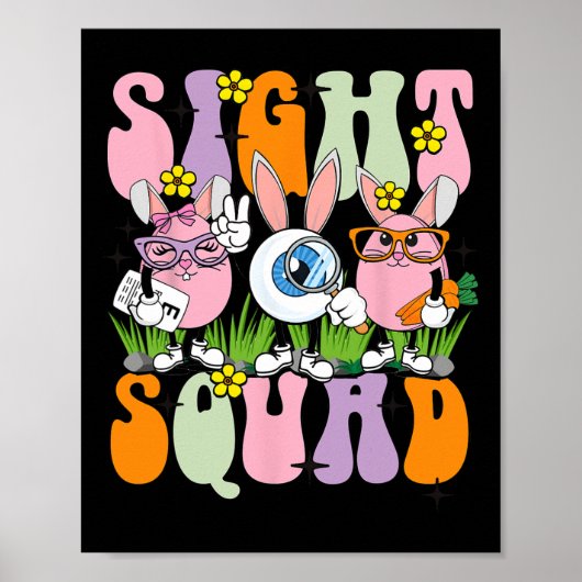 Sight Squad Therapist Optometrist Optometrie Bunny Poster (Voorkant)