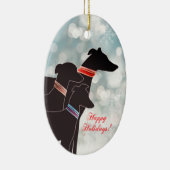 Sighthound Trio Holiday Keramisch Ornament (Rechts)