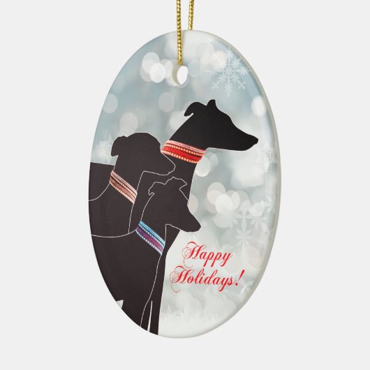 Sighthound Trio Holiday Keramisch Ornament (Links)