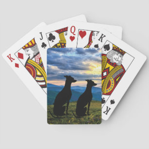Sighthounds - Greyhound Sunset Pokerkaarten