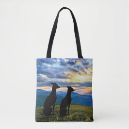 Sighthounds - Greyhound Sunset Tote Bag