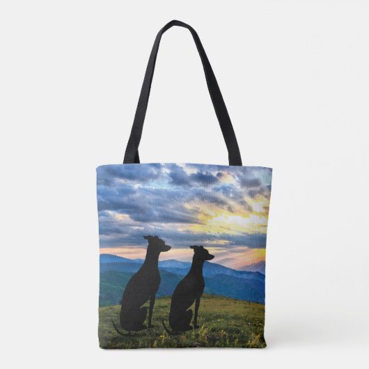 Sighthounds - Greyhound Sunset Tote Bag (Achterkant)