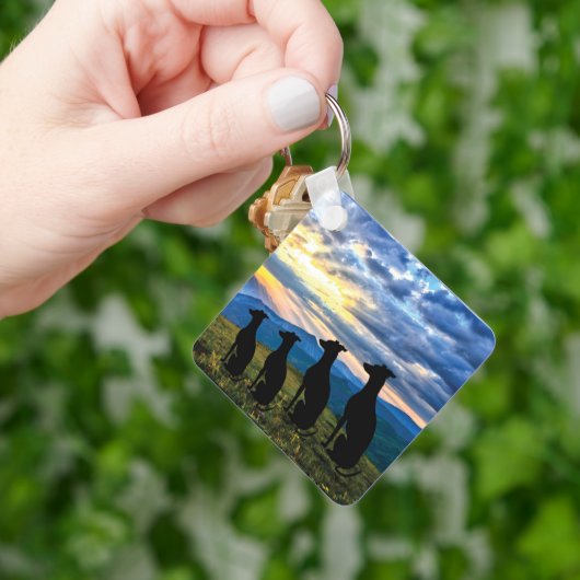 Sighthounds & Sunset Sleutelhanger (Hand)