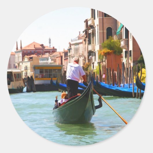 Sightsee by Gondola Venice Italië Ronde Sticker (Voorkant)