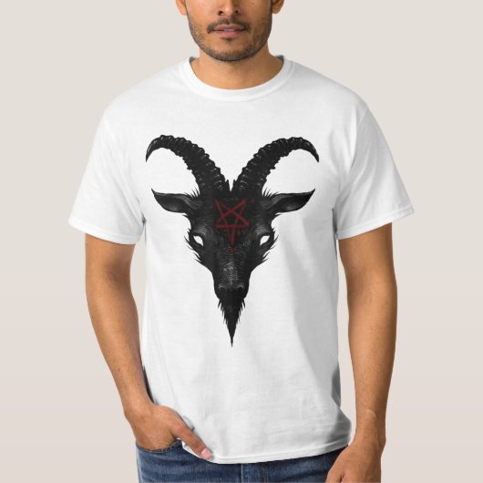 Sigil of Baphomet Goat of Mendes Satan Dark Gothic T-shirt (Voorkant)