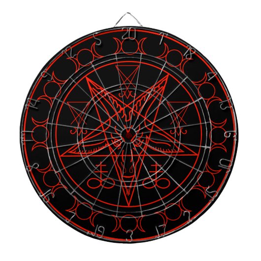 Sigil of Baphomet triple moon and sigil of lucifer Dartbord (Voorkant)