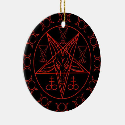 Sigil of Baphomet triple moon and sigil of lucifer Keramisch Ornament (Rechts)