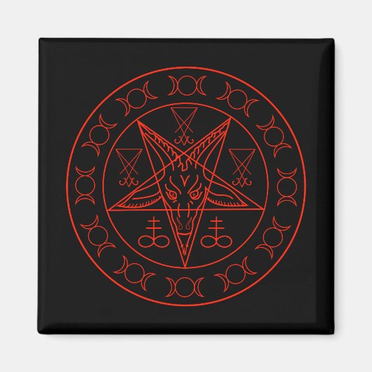 Sigil of Baphomet triple moon and sigil of lucifer Magneet (Voorkant)