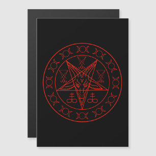 Sigil of Baphomet triple moon and sigil of lucifer Magnetische Uitnodiging
