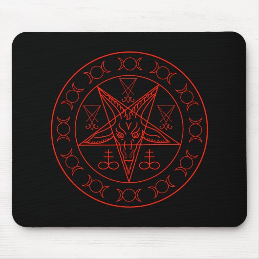 Sigil of Baphomet triple moon and sigil of lucifer Muismat (Voorkant)