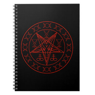 Sigil of Baphomet triple moon and sigil of lucifer Notitieboek