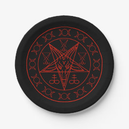 Sigil of Baphomet triple moon and sigil of lucifer Papieren Bordje