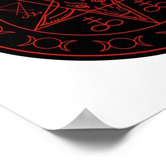 Sigil of Baphomet triple moon and sigil of lucifer Poster (Hoek)