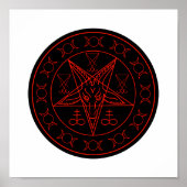 Sigil of Baphomet triple moon and sigil of lucifer Poster (Voorkant)