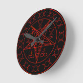 Sigil of Baphomet triple moon and sigil of lucifer Ronde Klok (Hoek)
