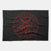 Sigil of Baphomet triple moon and sigil of lucifer Theedoek (Horizontaal)