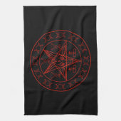 Sigil of Baphomet triple moon and sigil of lucifer Theedoek (Verticaal)