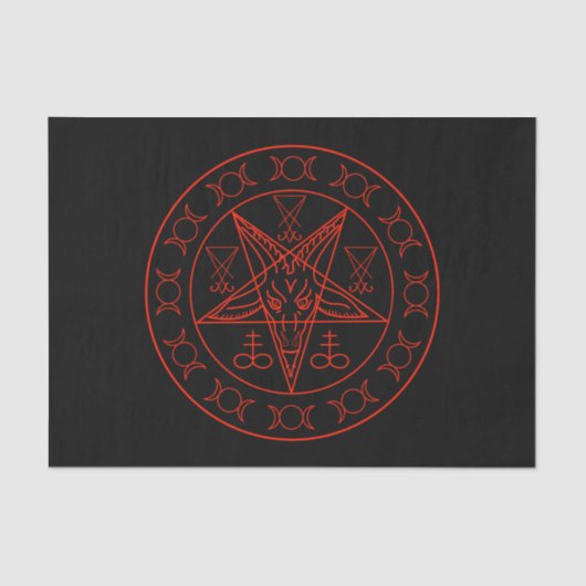 Sigil of Baphomet triple moon and sigil of lucifer Tissuepapier (Voorkant)