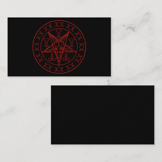 Sigil of Baphomet triple moon and sigil of lucifer Visitekaartje (Voorkant / Achterkant)