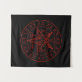 Sigil of Baphomet triple moon and sigil of lucifer Wandkleed (Voorkant (horizontaal))