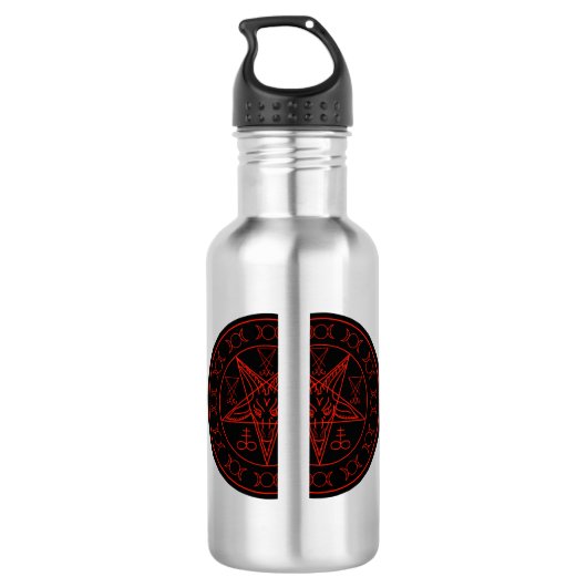 Sigil of Baphomet triple moon and sigil of lucifer Waterfles (Achterkant)