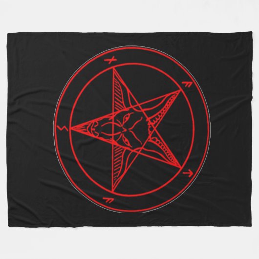 SIGIL VAN BAPHOMET FLEECE DEKEN (Voorkant (Horizontaal))