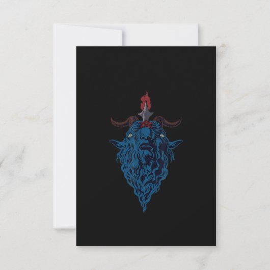 Sigil van Baphomet Goat van Mendes Satan Dark Goth Bedankkaart (Voorkant)