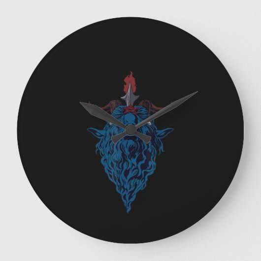 Sigil van Baphomet Goat van Mendes Satan Dark Goth Grote Klok (Voorkant)