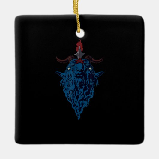 Sigil van Baphomet Goat van Mendes Satan Dark Goth Keramisch Ornament (Voorkant)